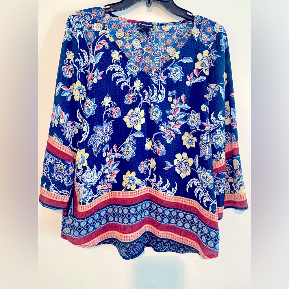 New Directions hippie boho peasant blouse.